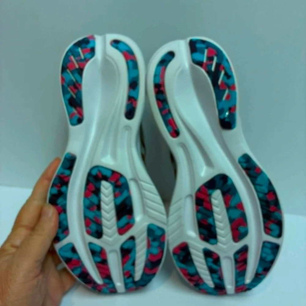 Saucony Ride 15 Running Shoes Womens 7 Grey Blue Pink Excellent S10729-40 PWRRUN